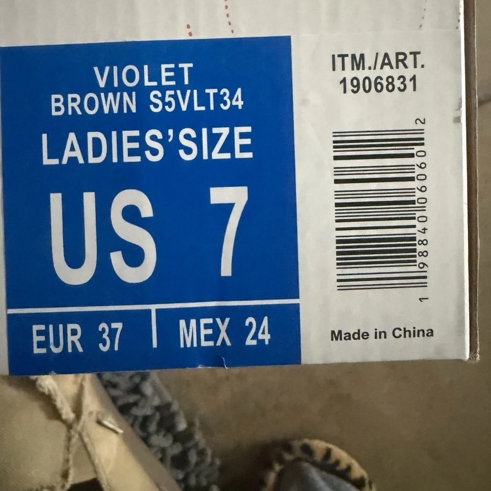 Brown Ankle Boots JSport Women’s Size 7 Knit Cuff Side Zipper